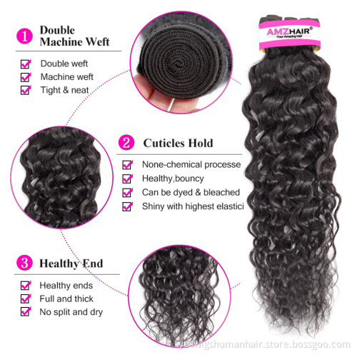 Human Hair Supplier Wet And Wavy Brazilian Mink Hair Bundles Large Stock Wholesale Water Curly Wave Hair Extension Bulk Price